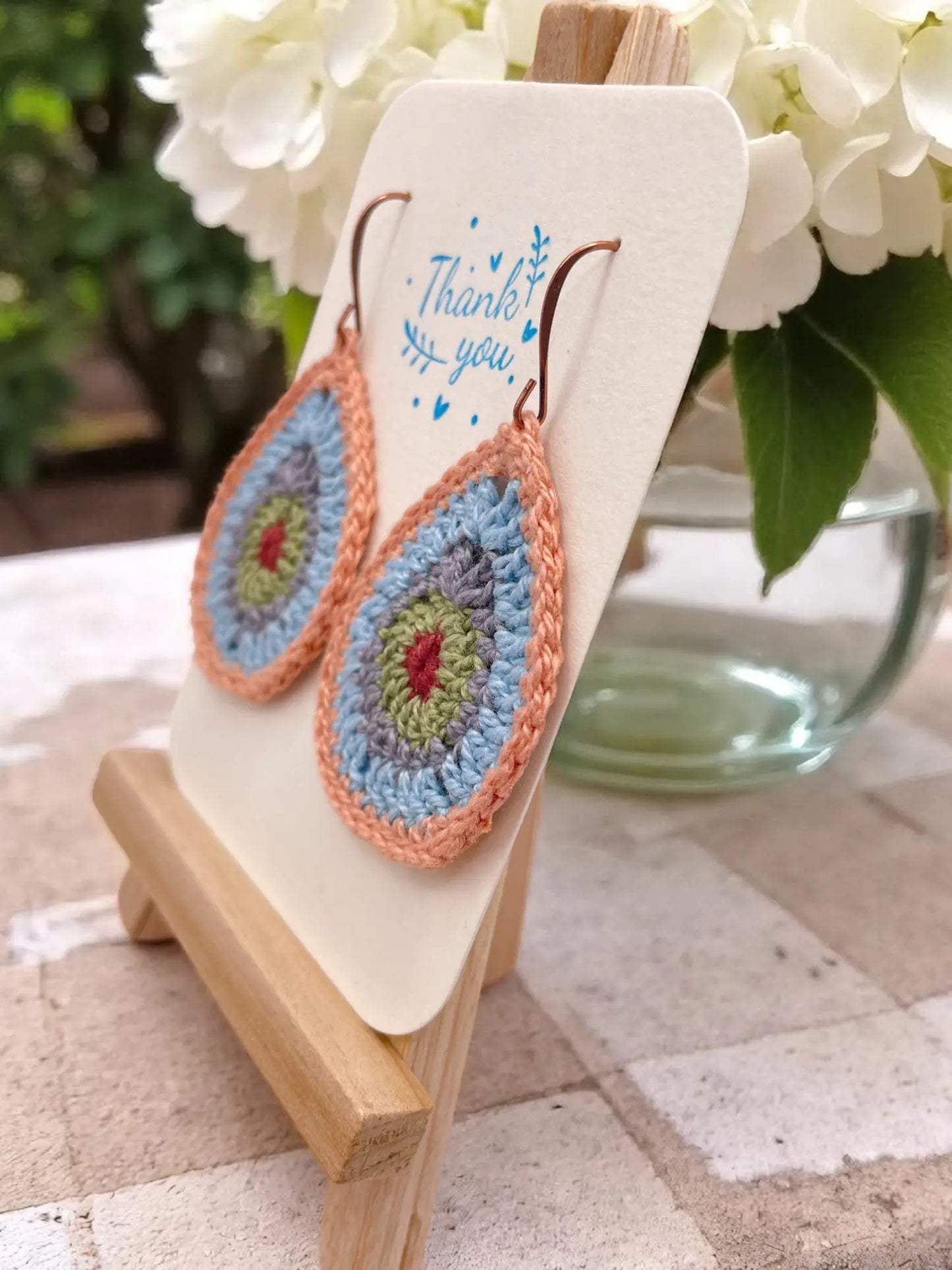 Multi-Colored Teardrop earring Tangles & Twine