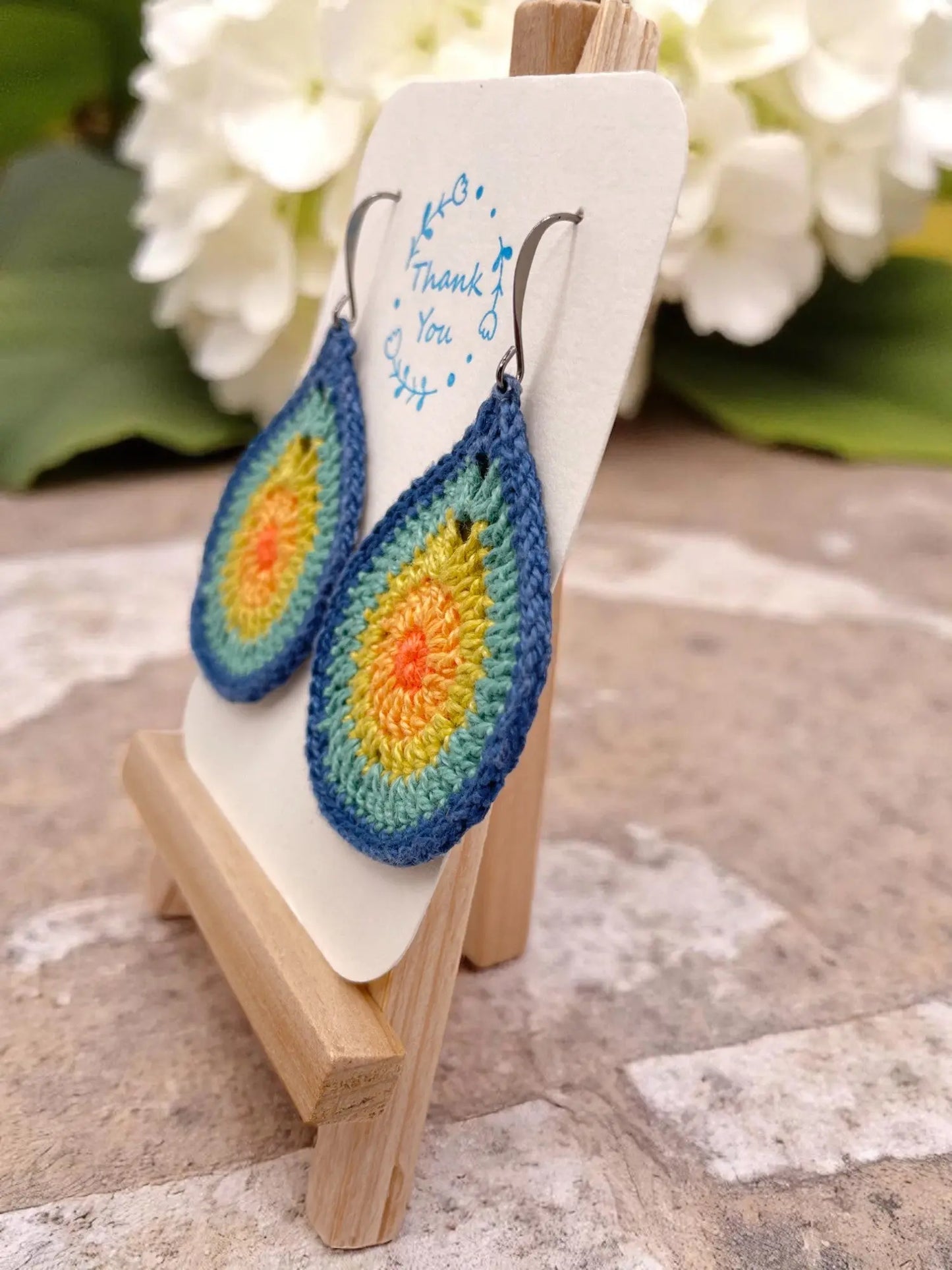 Multi-Colored Teardrop earring Tangles & Twine