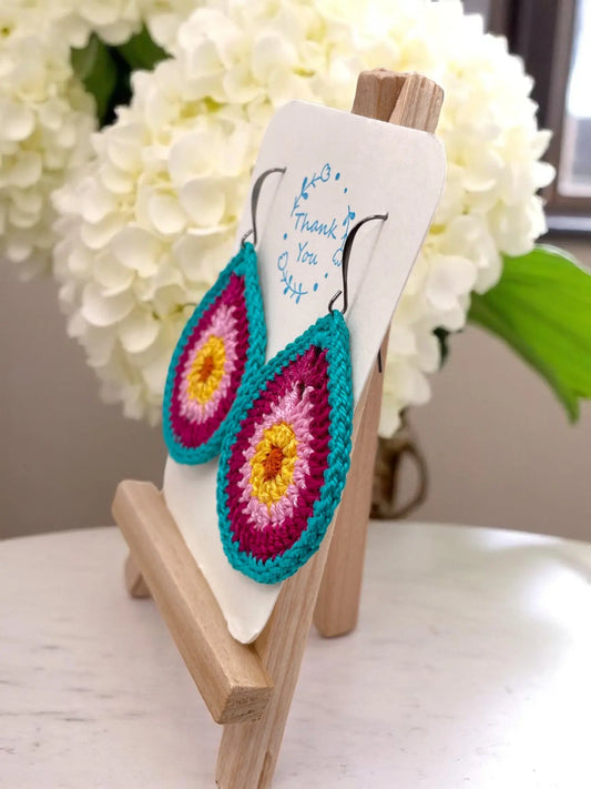 Multi-Colored Teardrop earring Tangles & Twine