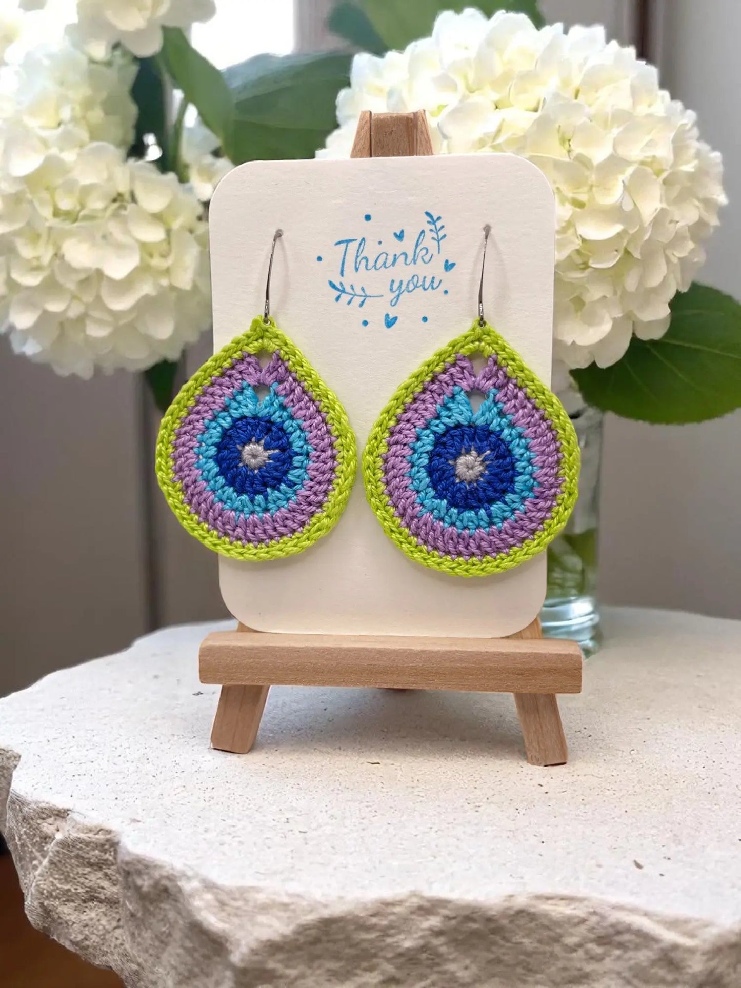 Multi-Colored Teardrop earring Tangles & Twine