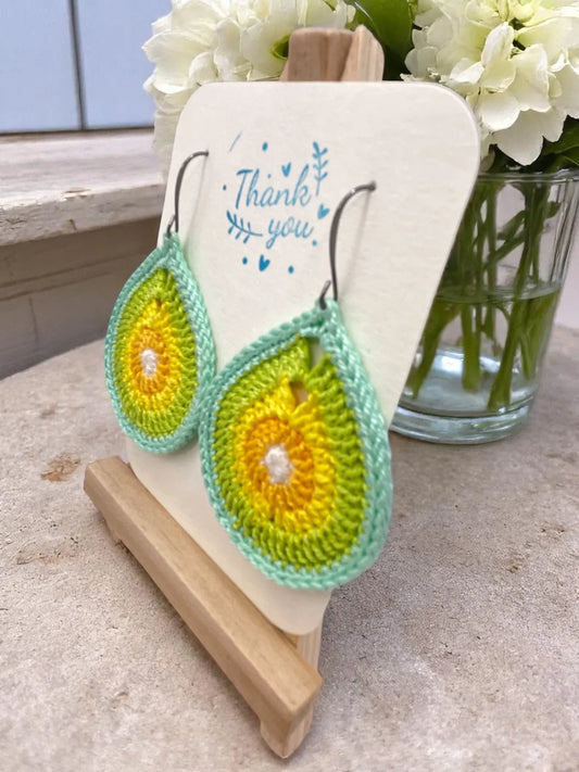 Multi-Colored Teardrop earring Tangles & Twine