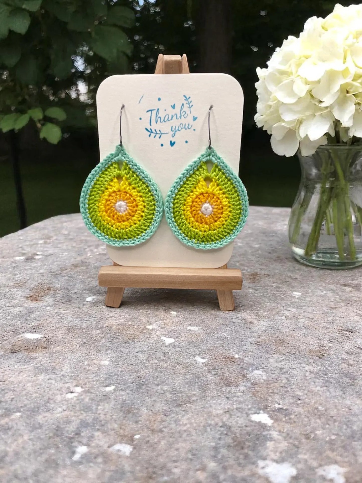 Multi-Colored Teardrop earring Tangles & Twine