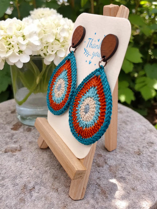 Multi-Colored Teardrop earring Tangles & Twine