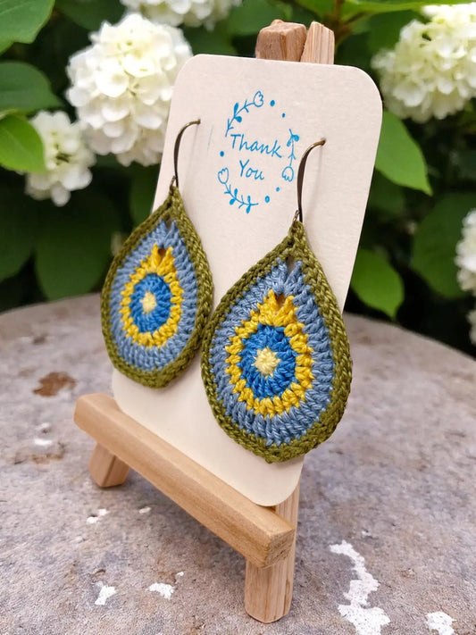 Multi-Colored Teardrop earring Tangles & Twine