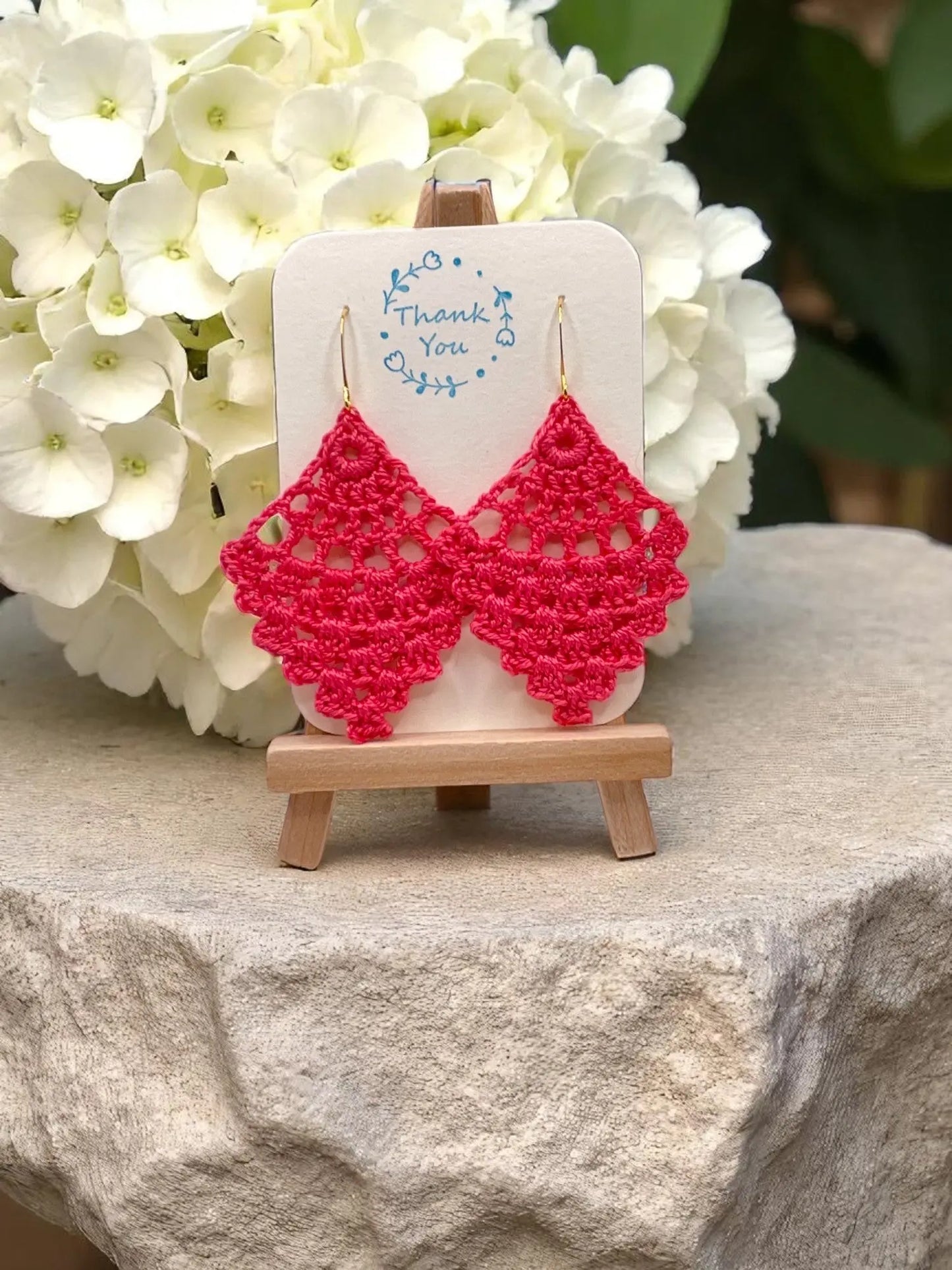 Chandelier earring in hot pink Tangles & Twine