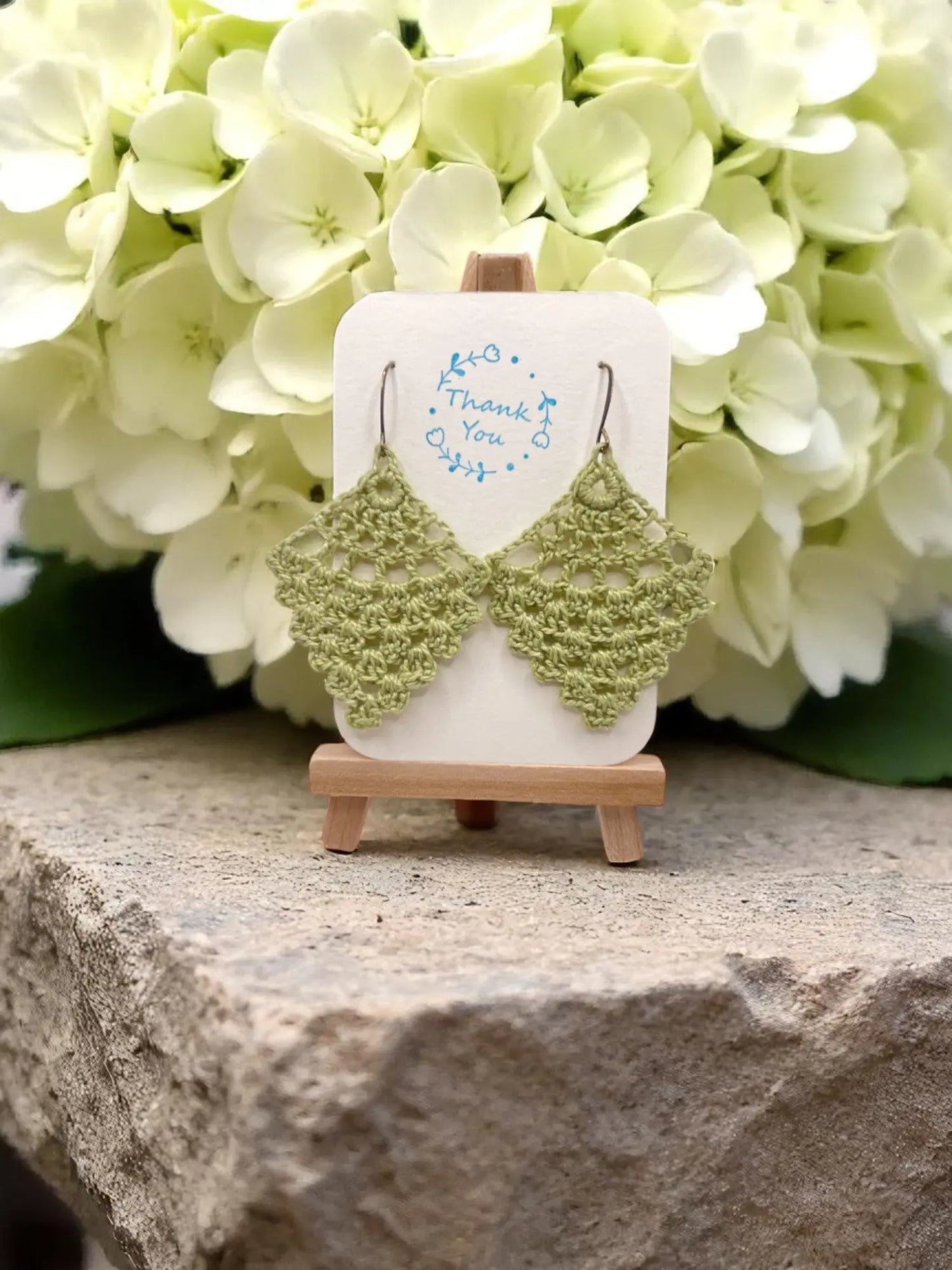 Chandelier earring in light green Tangles & Twine