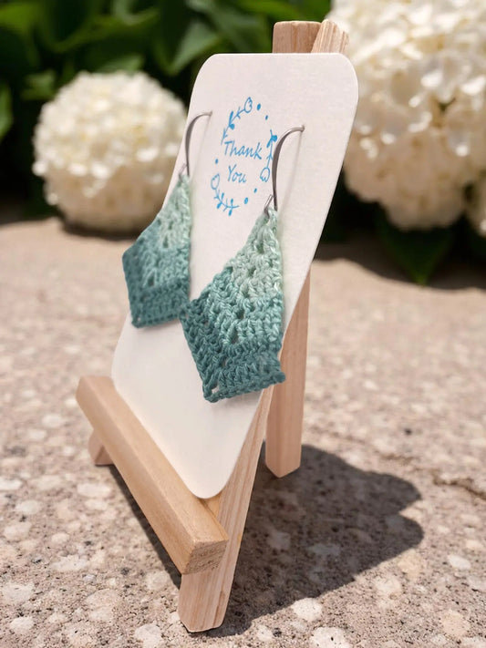 Simple triangle in shades of light teal Tangles & Twine