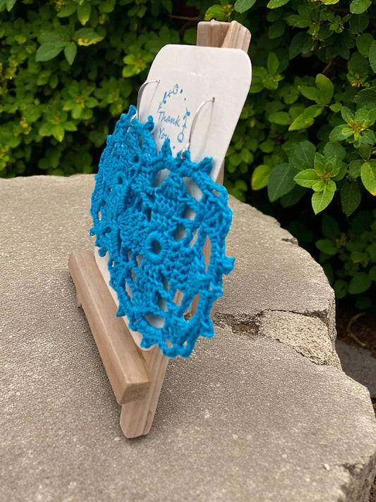 Circular earring in sky blue Tangles & Twine