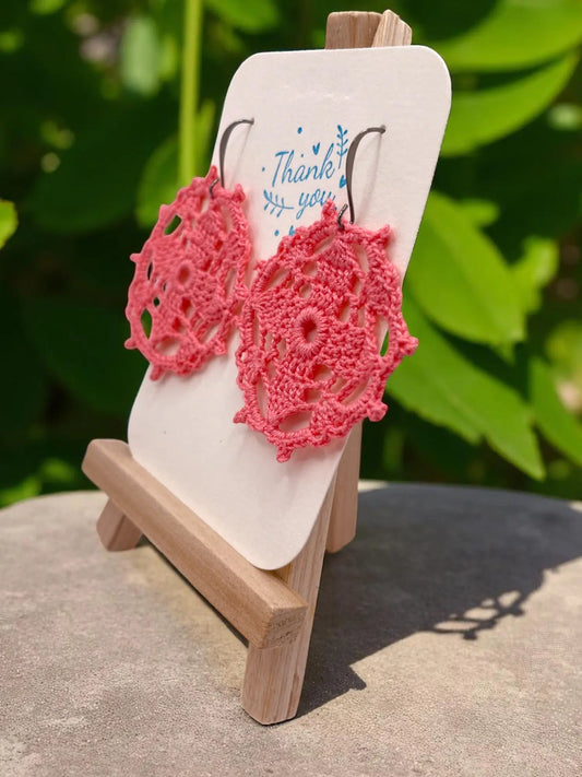 Circular earring in pink Tangles & Twine