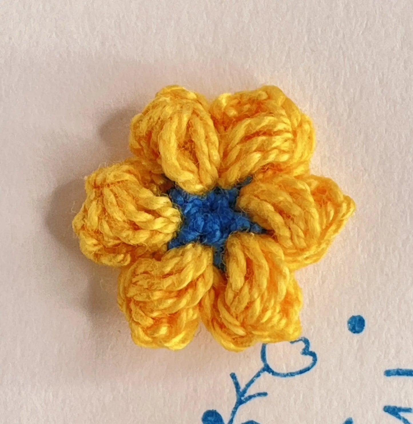 Floral stud in yellow and blue (#11) Tangles & Twine