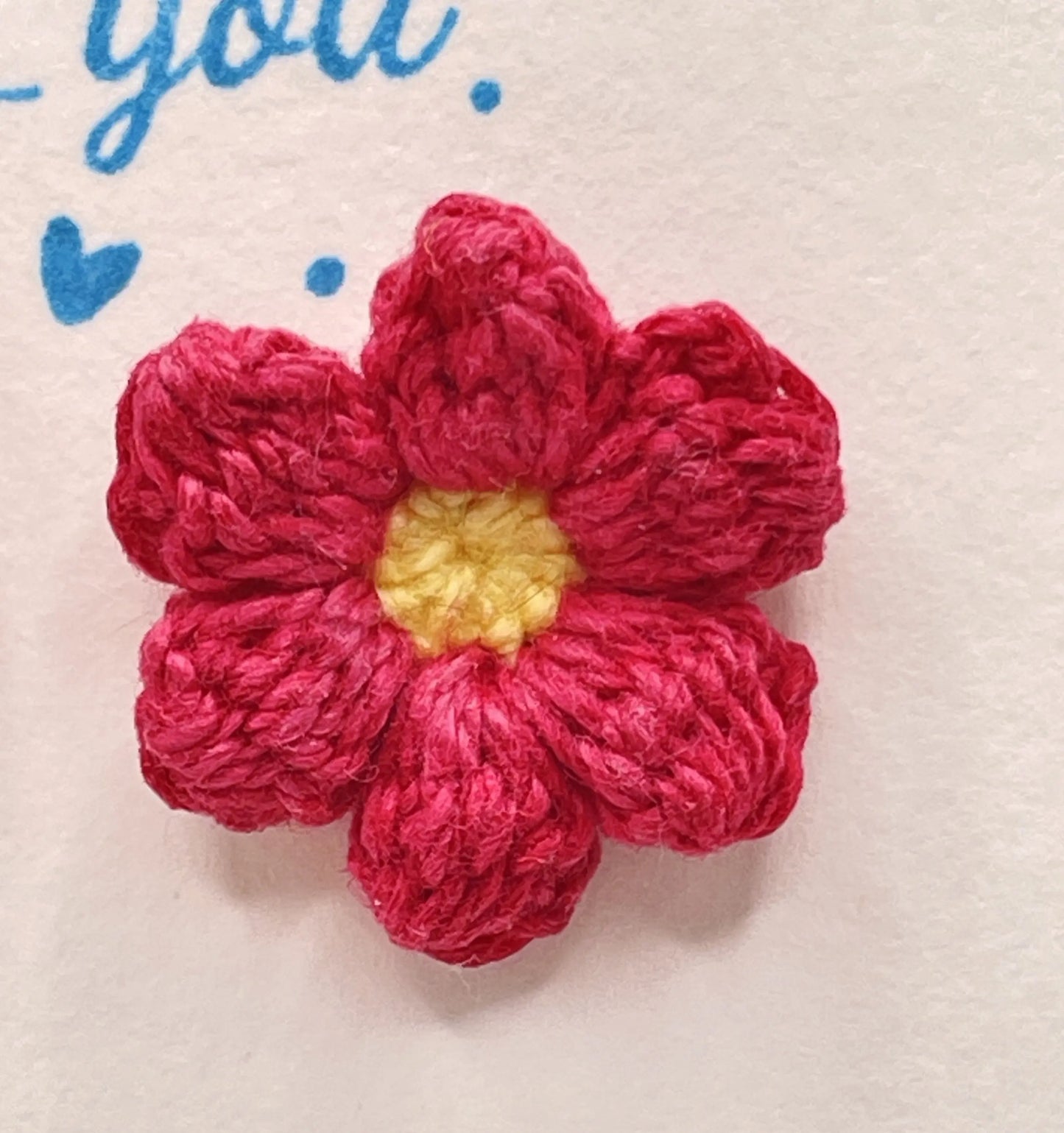 Floral stud in dark pink (#8) Tangles & Twine