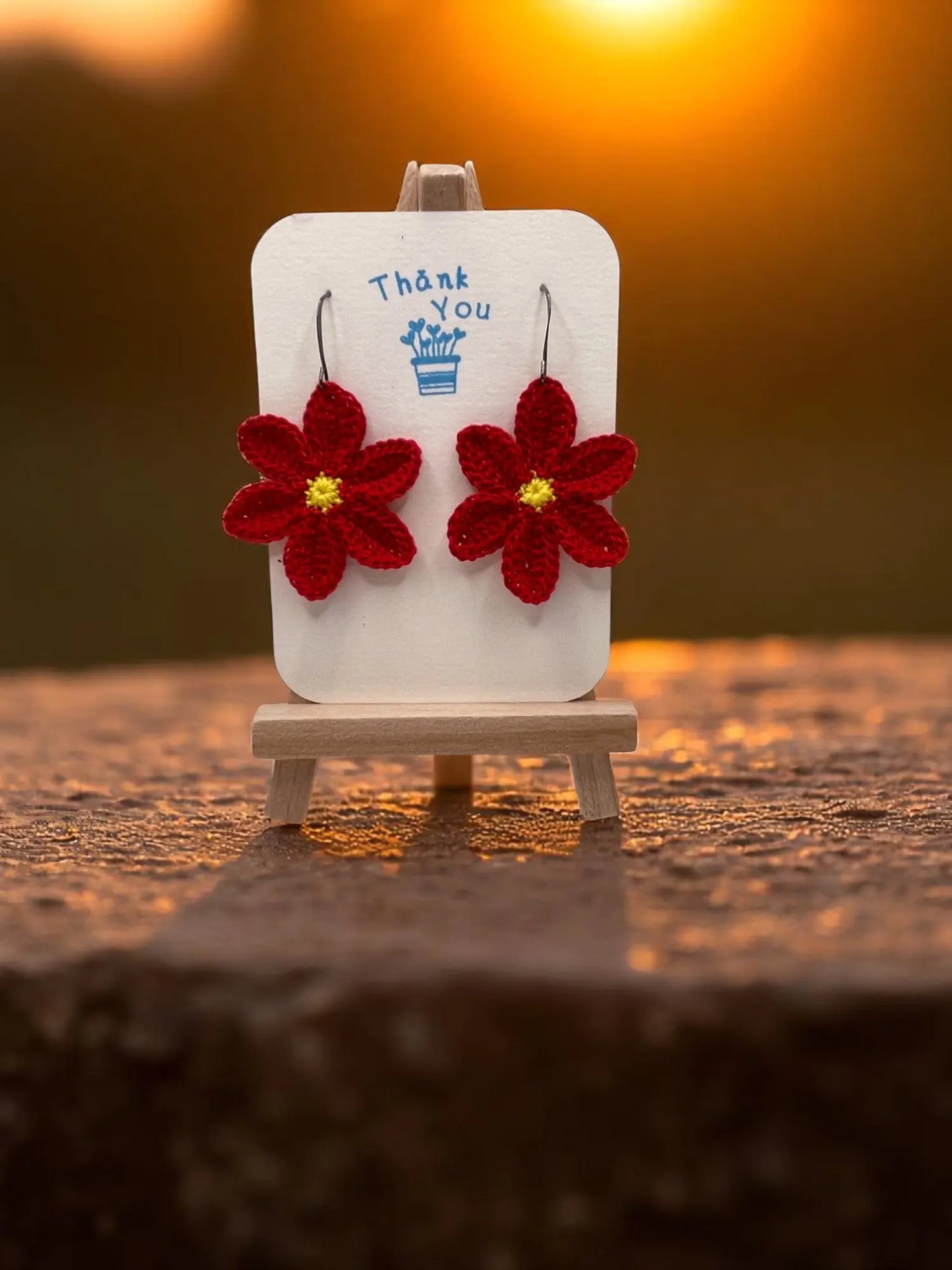 Large dangly red flower Tangles & Twine