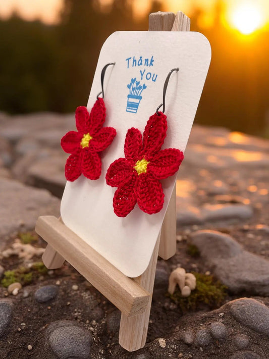 Large dangly red flower Tangles & Twine