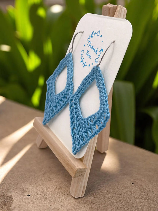 Dangling diamond in soft turqoise Tangles & Twine