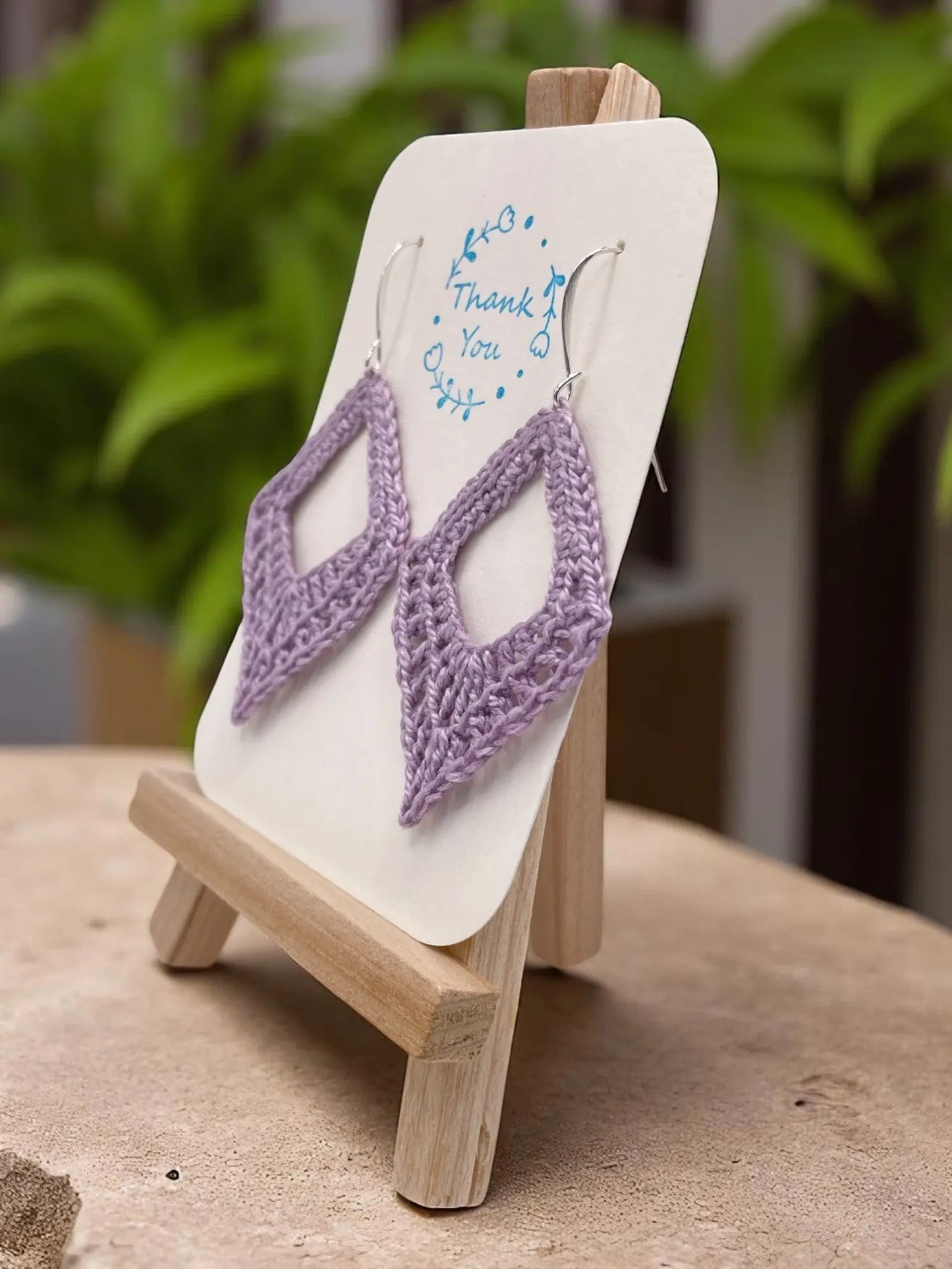 Dangling diamond in light purple Tangles & Twine