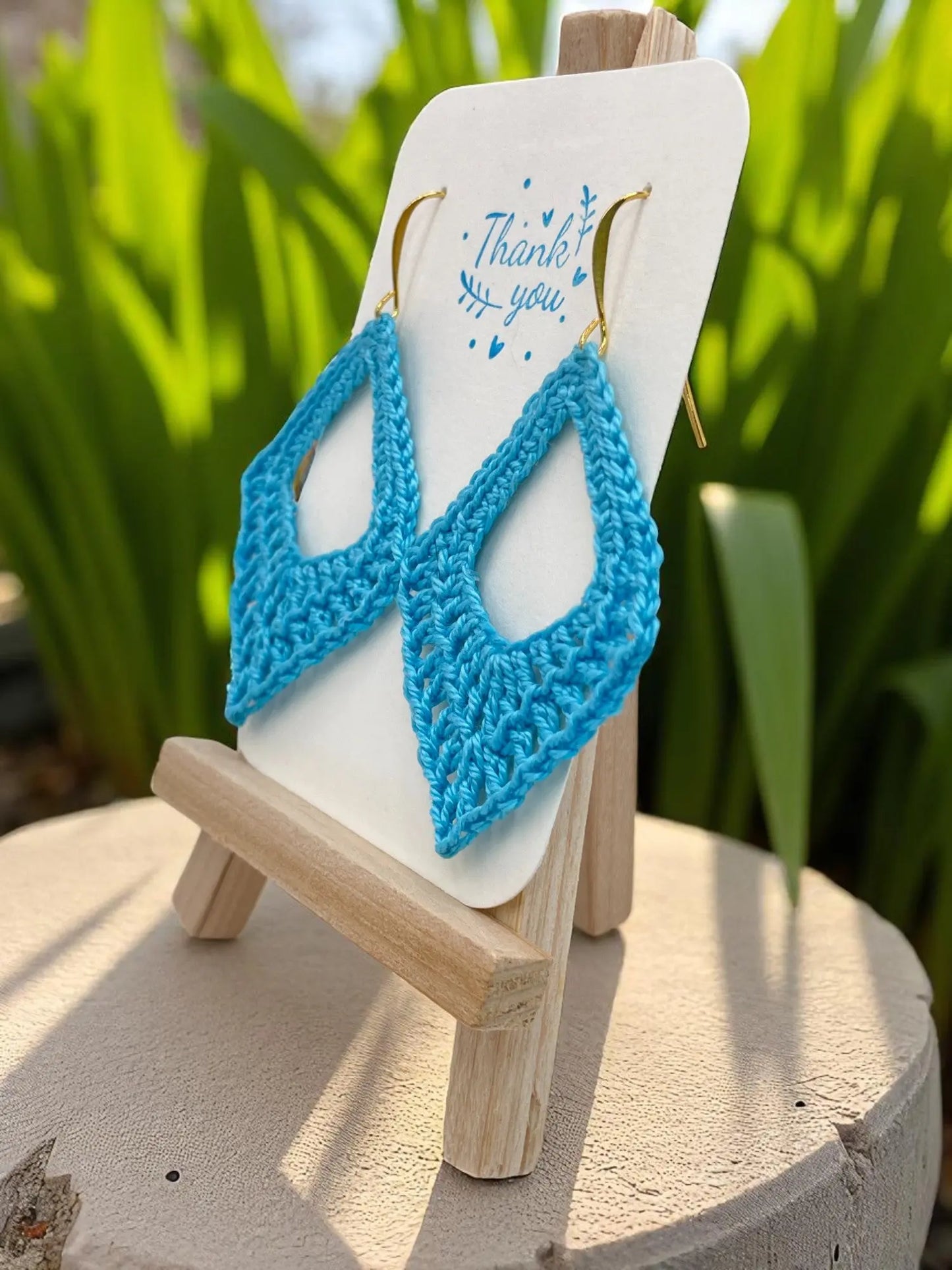 Dangling diamond in sky blue Tangles & Twine