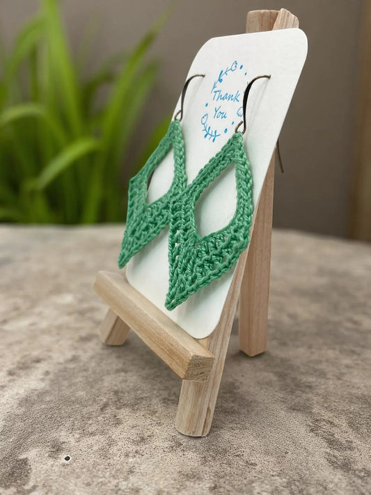 Dangling diamond in green Tangles & Twine