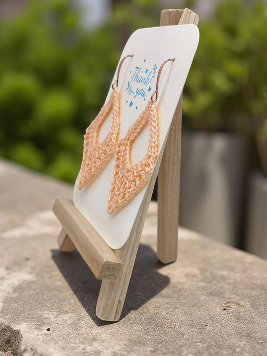 Dangling diamond in pale peach Tangles & Twine