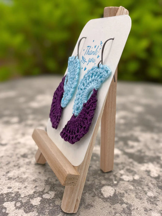 Angel wings in blue and purple Tangles & Twine