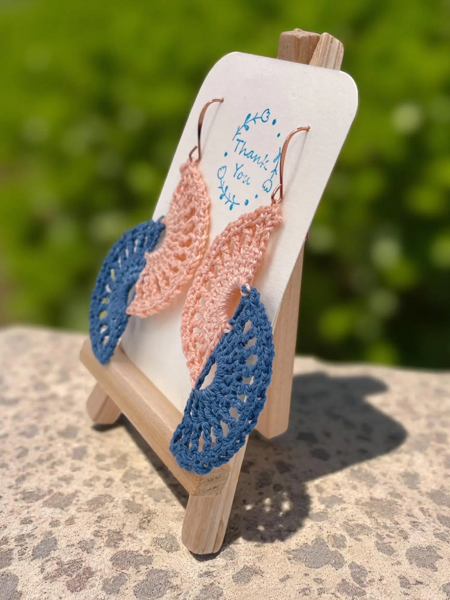 Angel wings in navy and blush Tangles & Twine