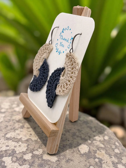 Angel wings in tan and charcoal Tangles & Twine