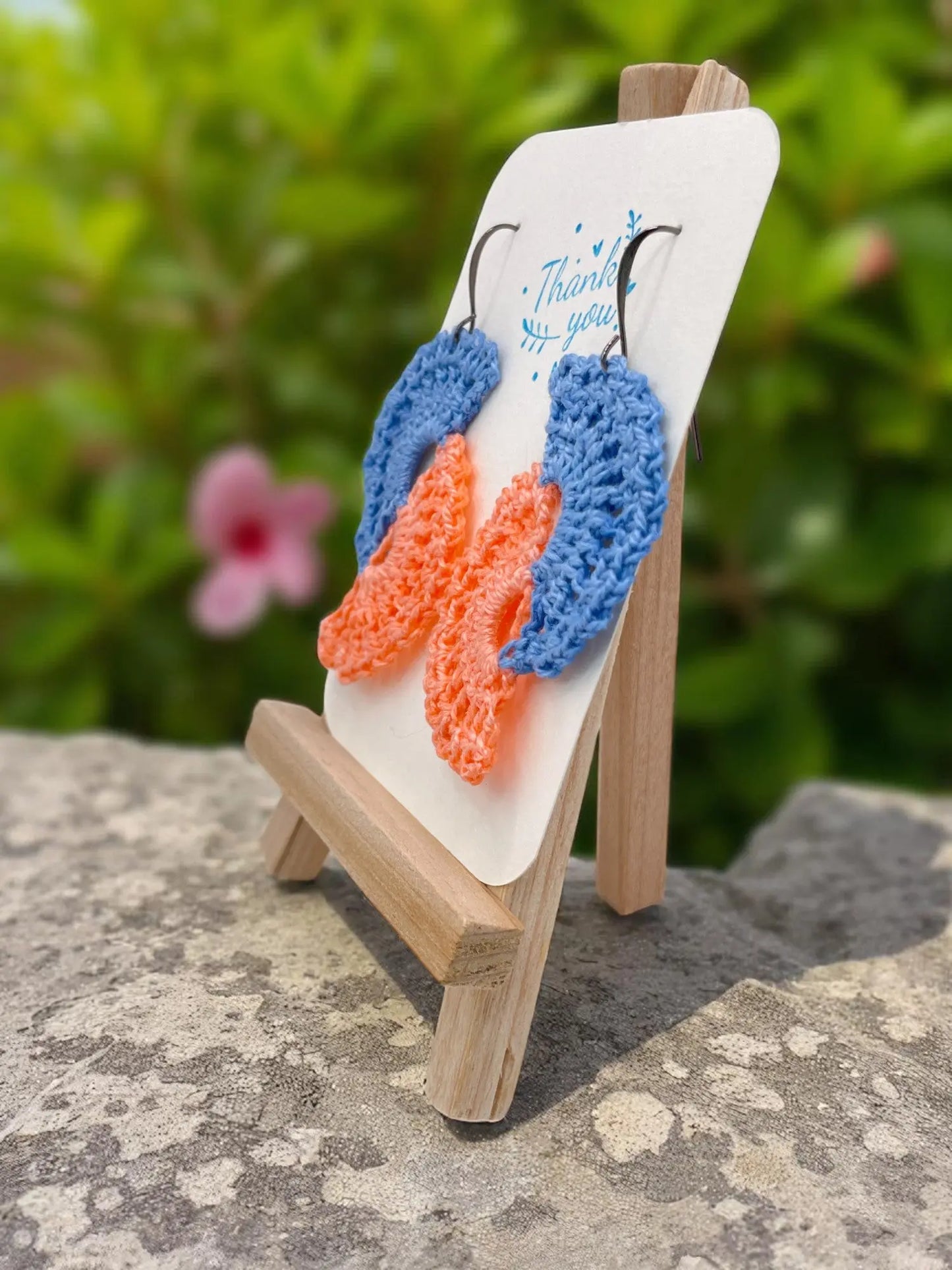 Angel wings in blue and peach Tangles & Twine