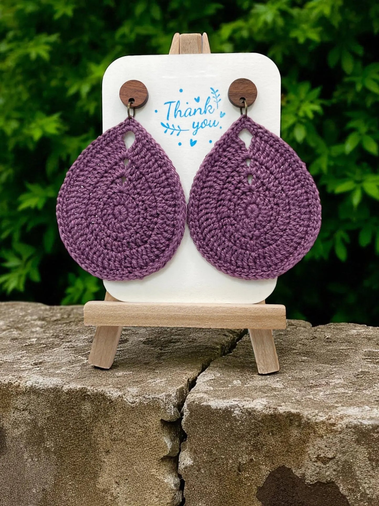 Solid teardrop in purple (large) Tangles & Twine