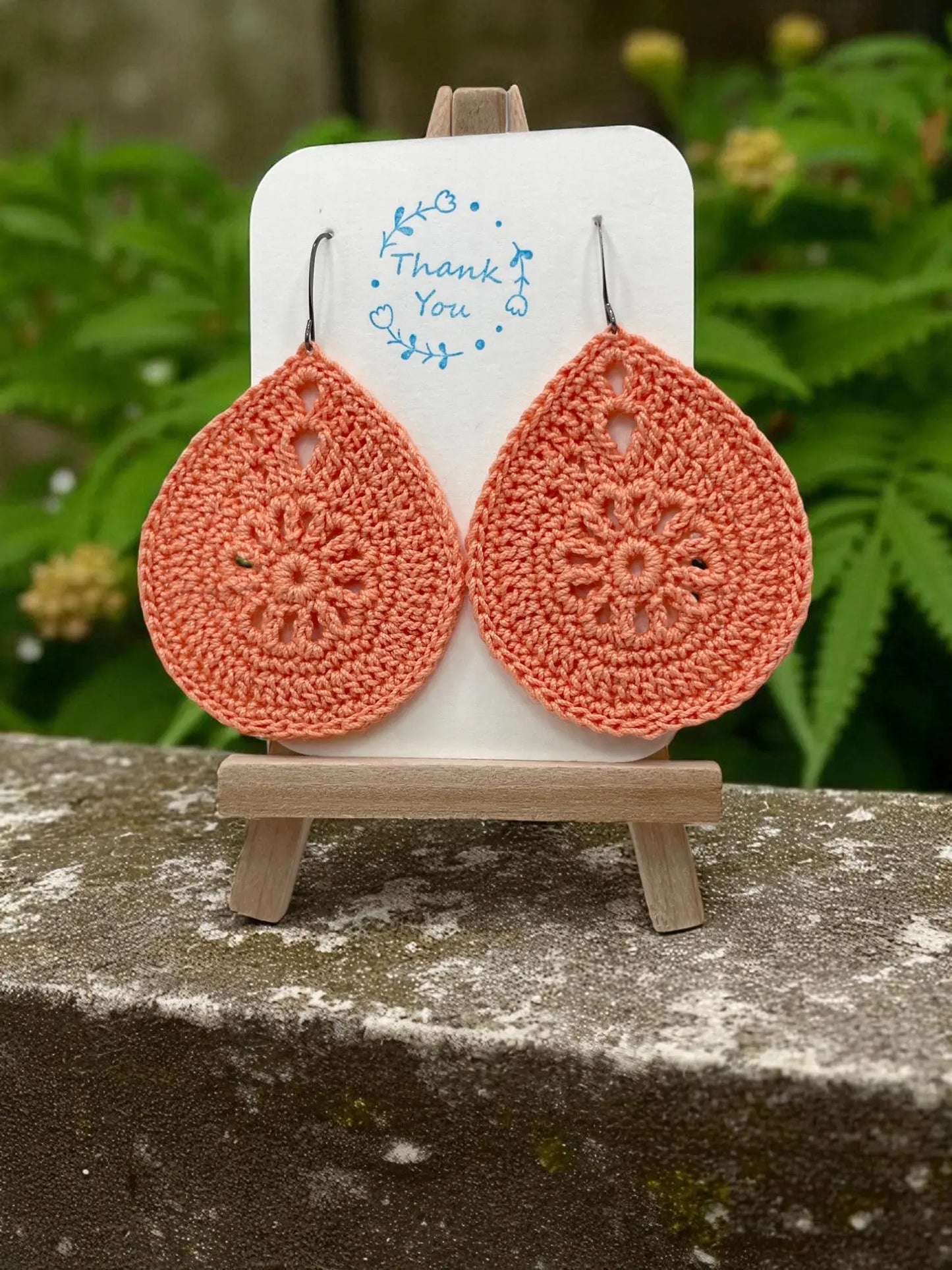 Solid teardrop in peach (large) Tangles & Twine