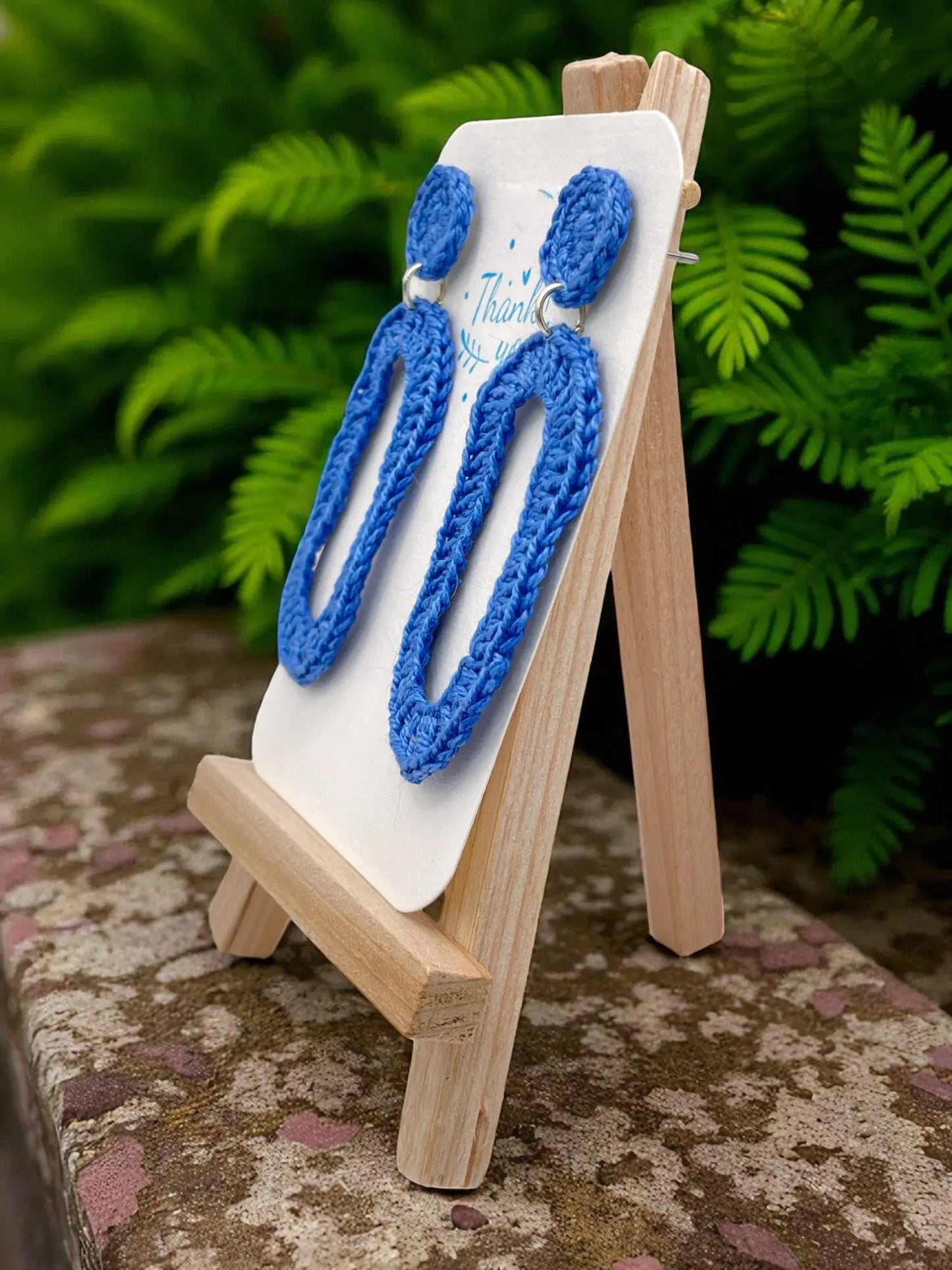 Geometric Dangles in bright blue Tangles & Twine