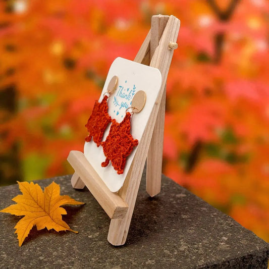 Maple Leaf in burnt orange (#6) Tangles & Twine