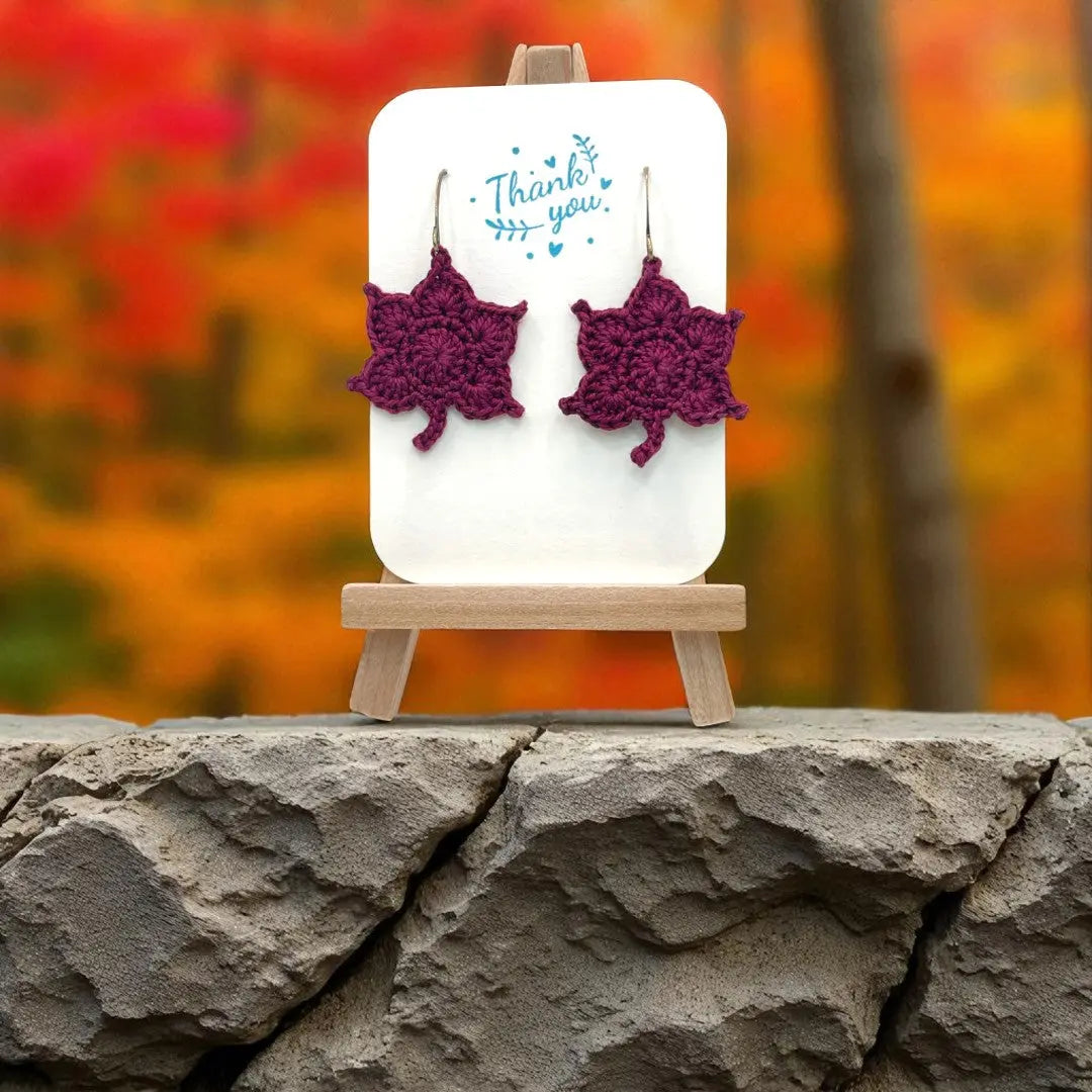 Maple Leaf in merlot (#9) Tangles & Twine