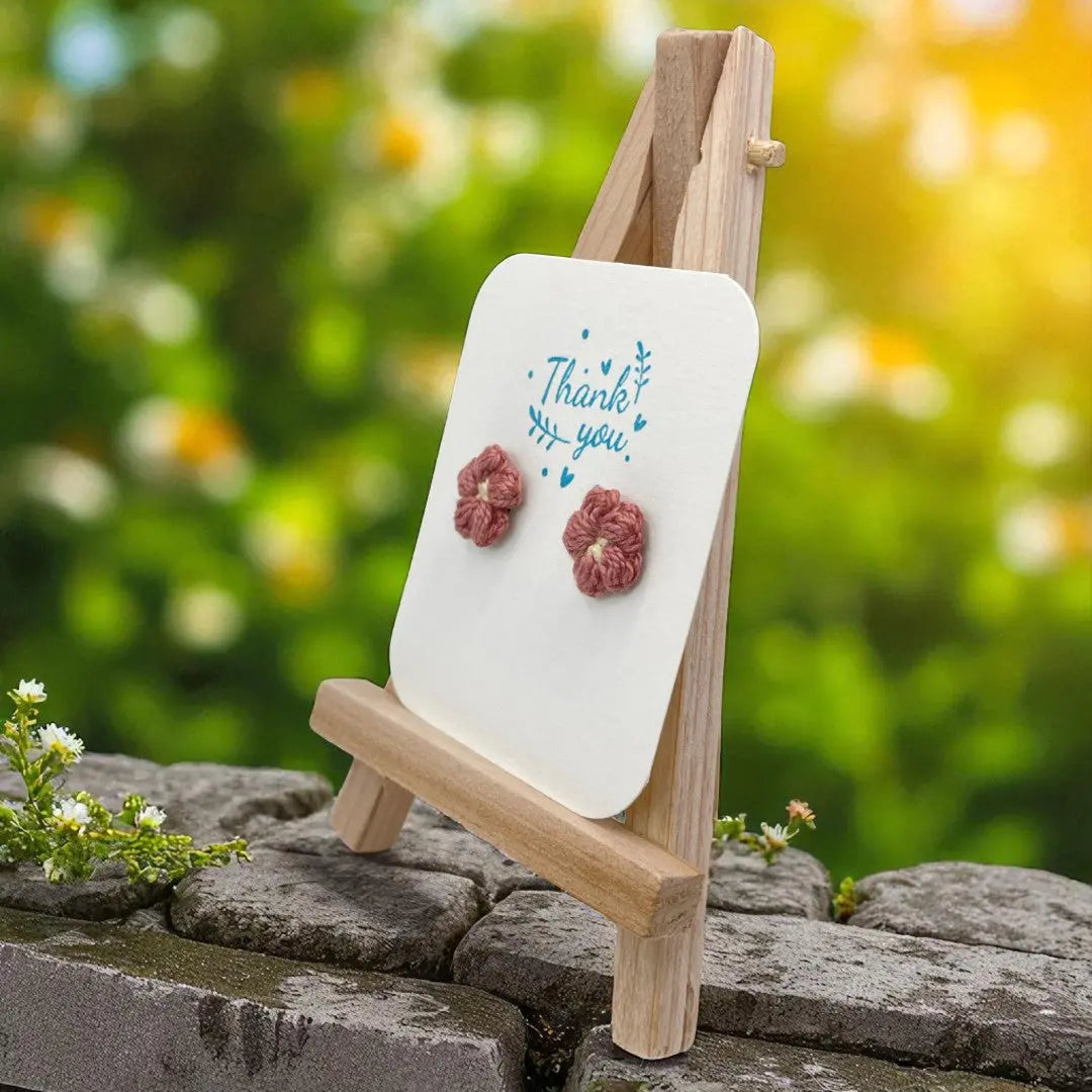 Floral stud in dusty rose (#22) Tangles & Twine