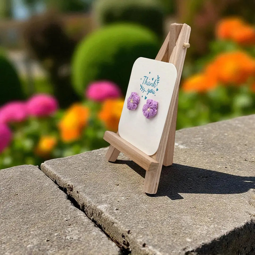 Floral stud in purple (#14) Tangles & Twine