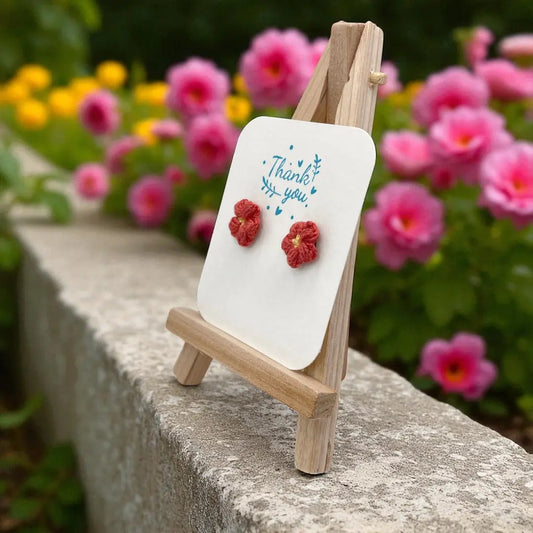 Floral stud in grapefruit (#17) Tangles & Twine