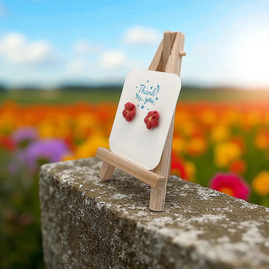 Floral stud in grapefruit (#17) Tangles & Twine