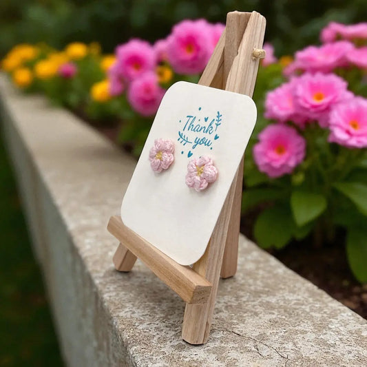 Floral stud in pastel pink (#19) Tangles & Twine