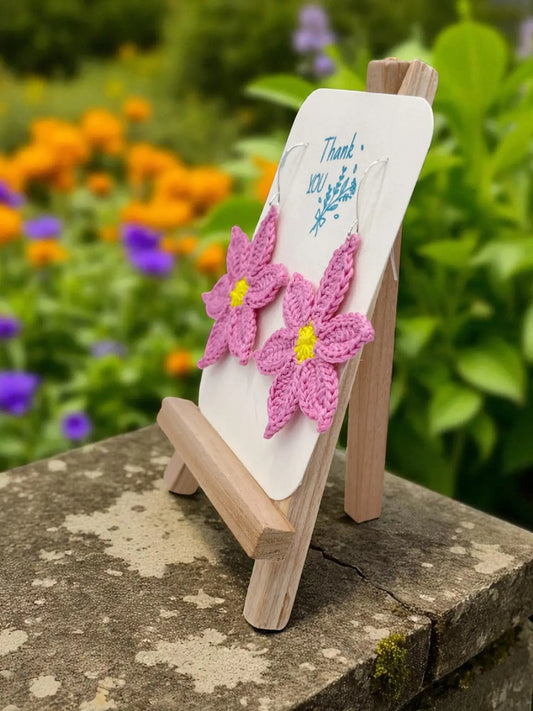 Large dangly bubblegum pink flower Tangles & Twine