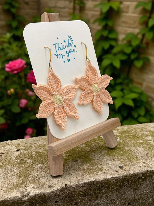 Large dangly coral flower Tangles & Twine