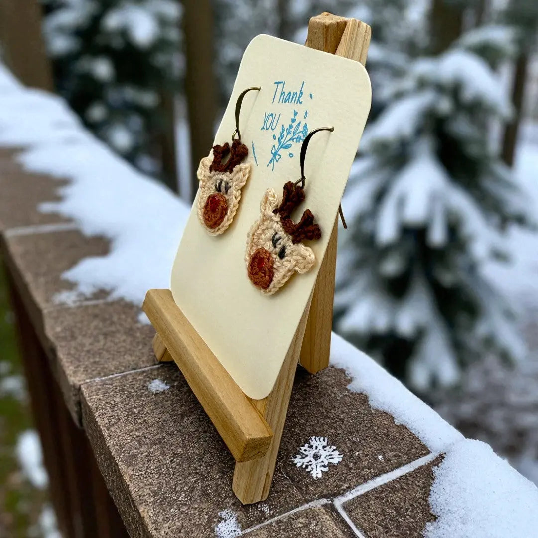 Crocheted Earrings: Rudolph (#3) Tangles & Twine