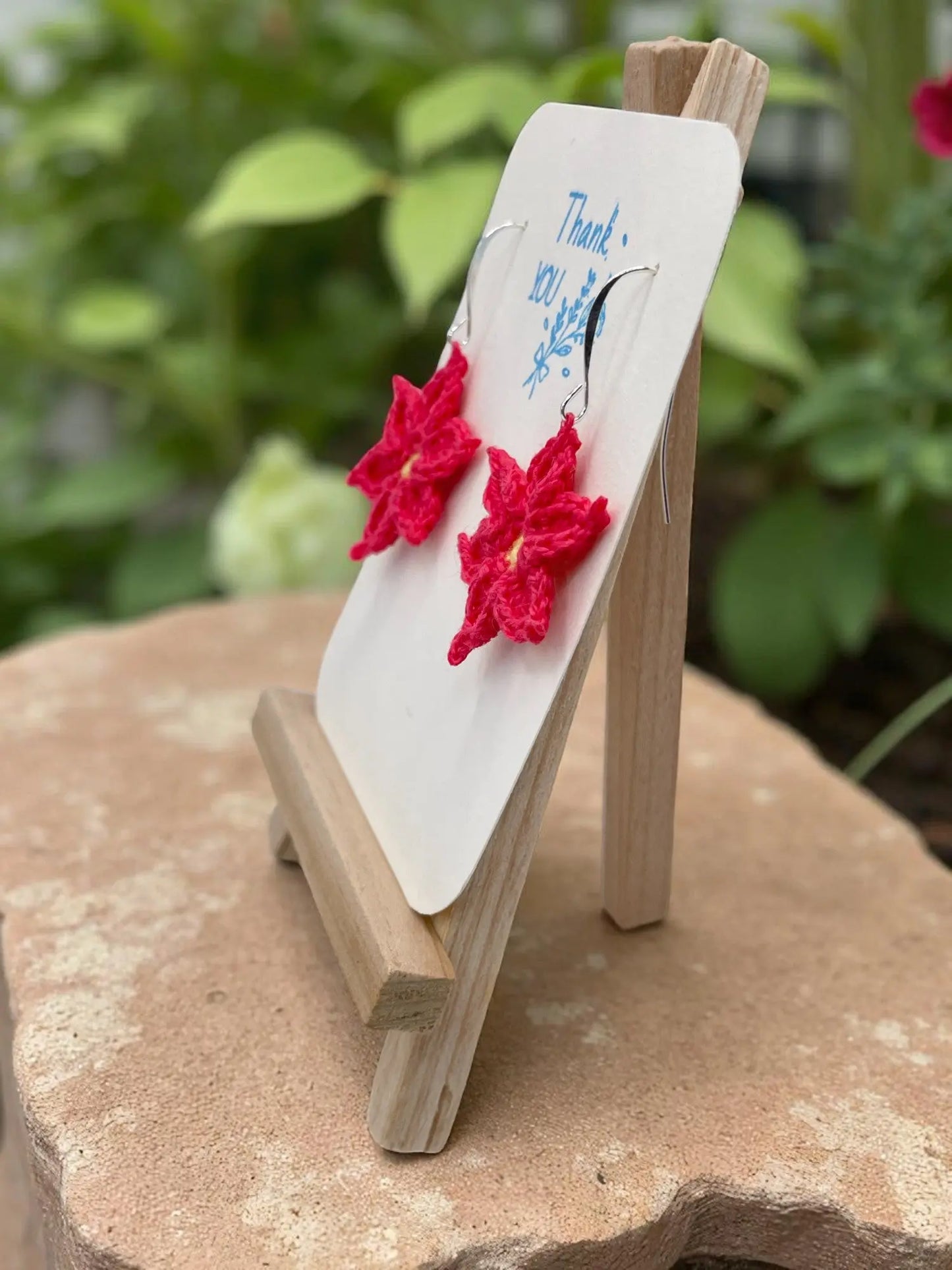 Medium dangly flower in hot pink Tangles & Twine