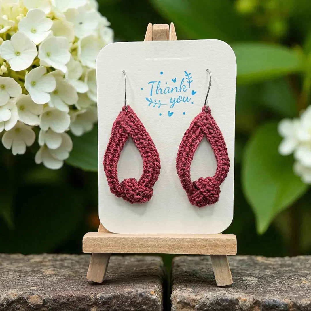 To Knot or Not Earring in Maroon My Store