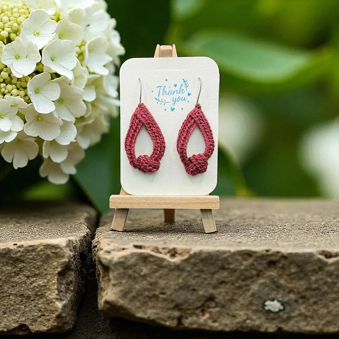 To Knot or Not Earring in Maroon My Store