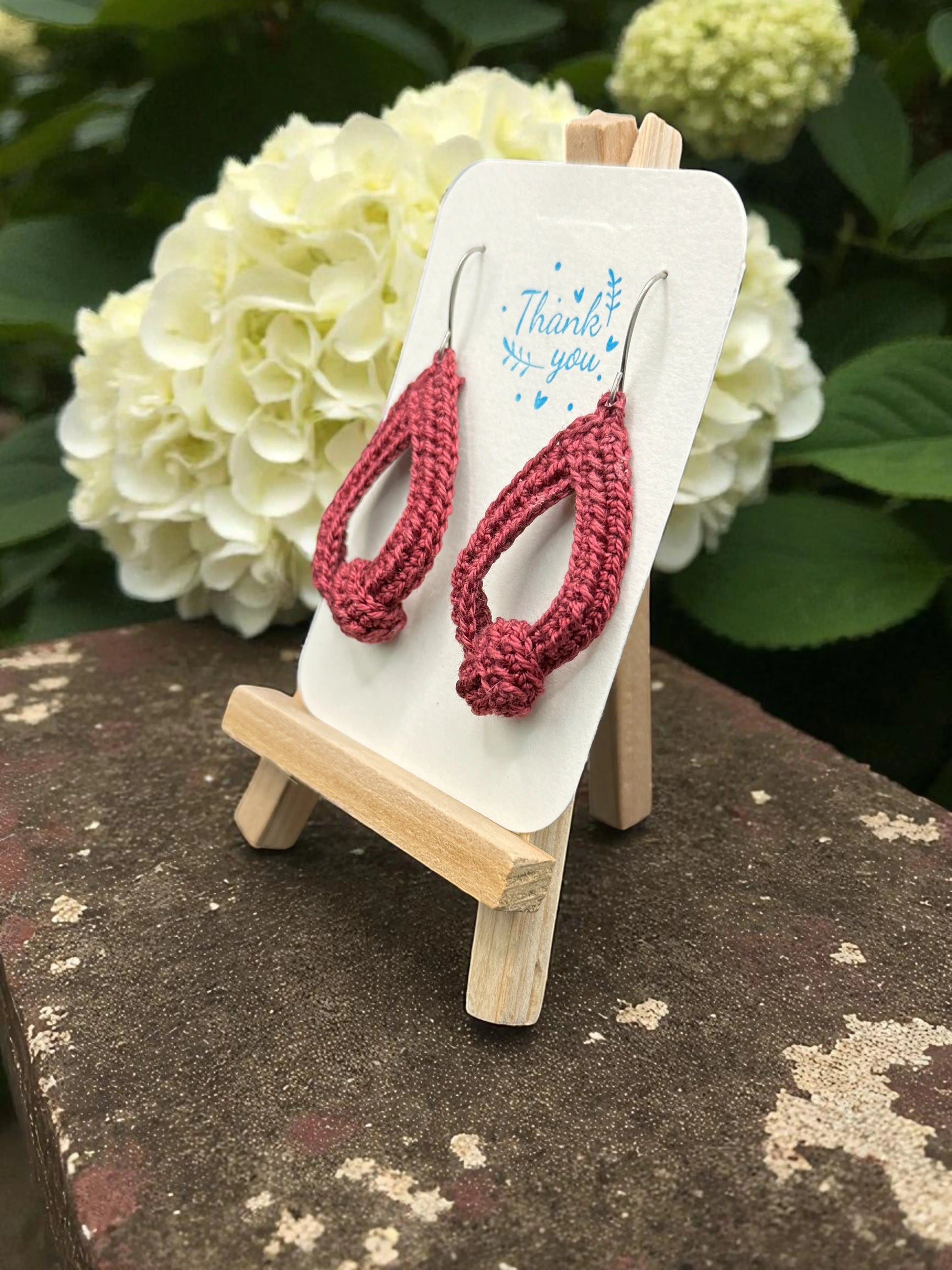 To Knot or Not Earring in Maroon My Store