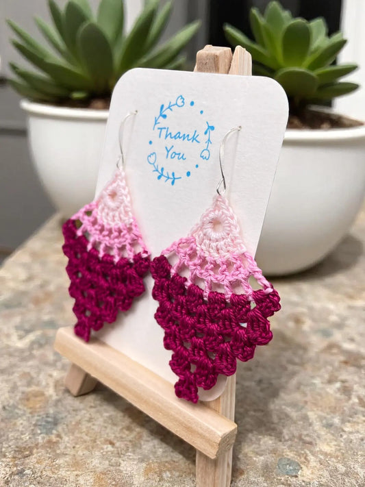 Chandelier earring in shades of pink Tangles & Twine