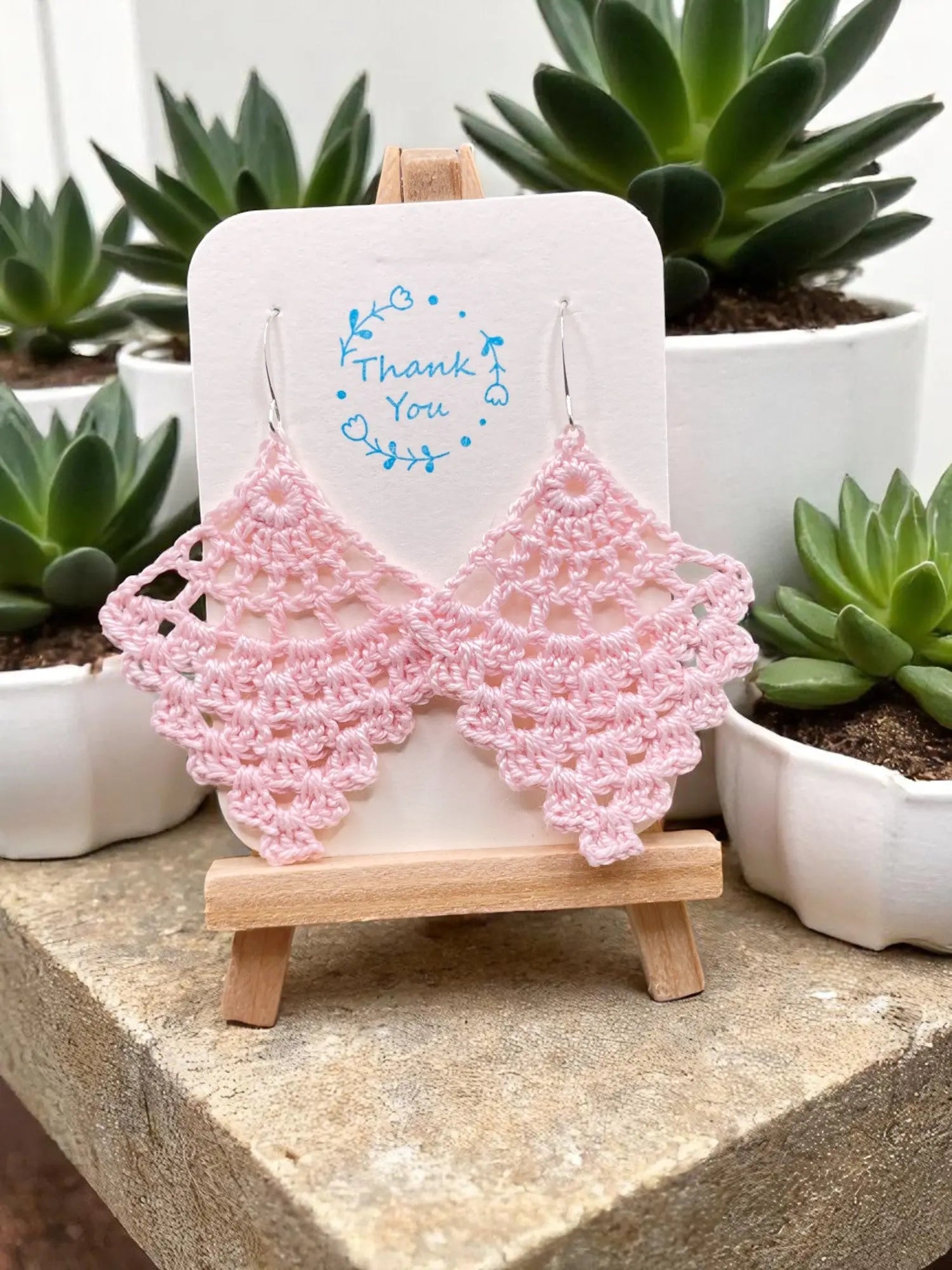 Chandelier earring in light pink Tangles & Twine