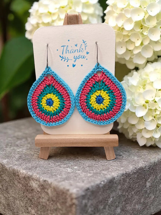 Multi-Colored Teardrop earring Tangles & Twine