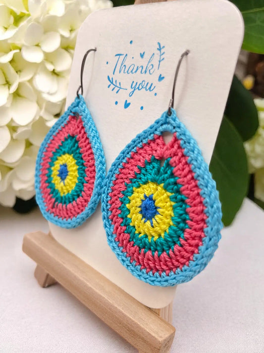 Multi-Colored Teardrop earring Tangles & Twine