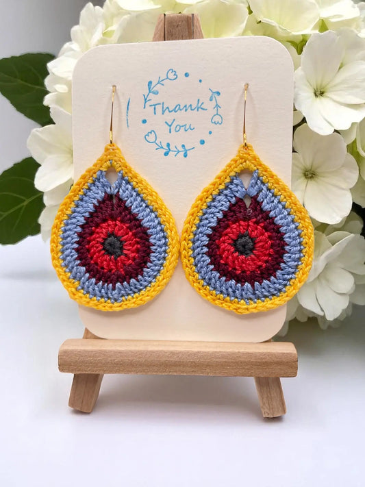 Multi-Colored Teardrop earring Tangles & Twine
