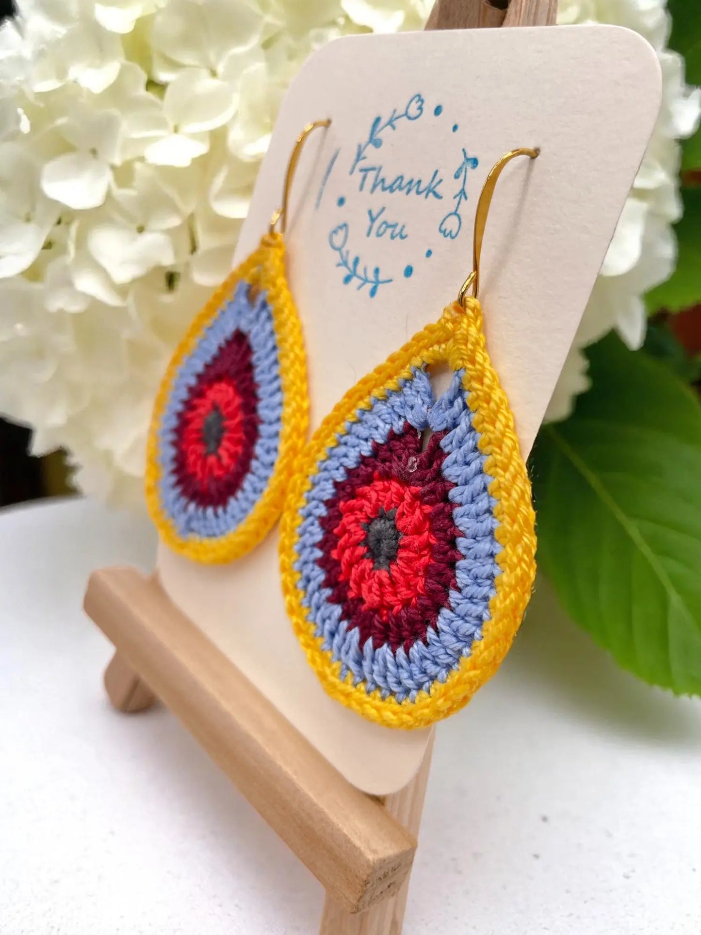 Multi-Colored Teardrop earring Tangles & Twine