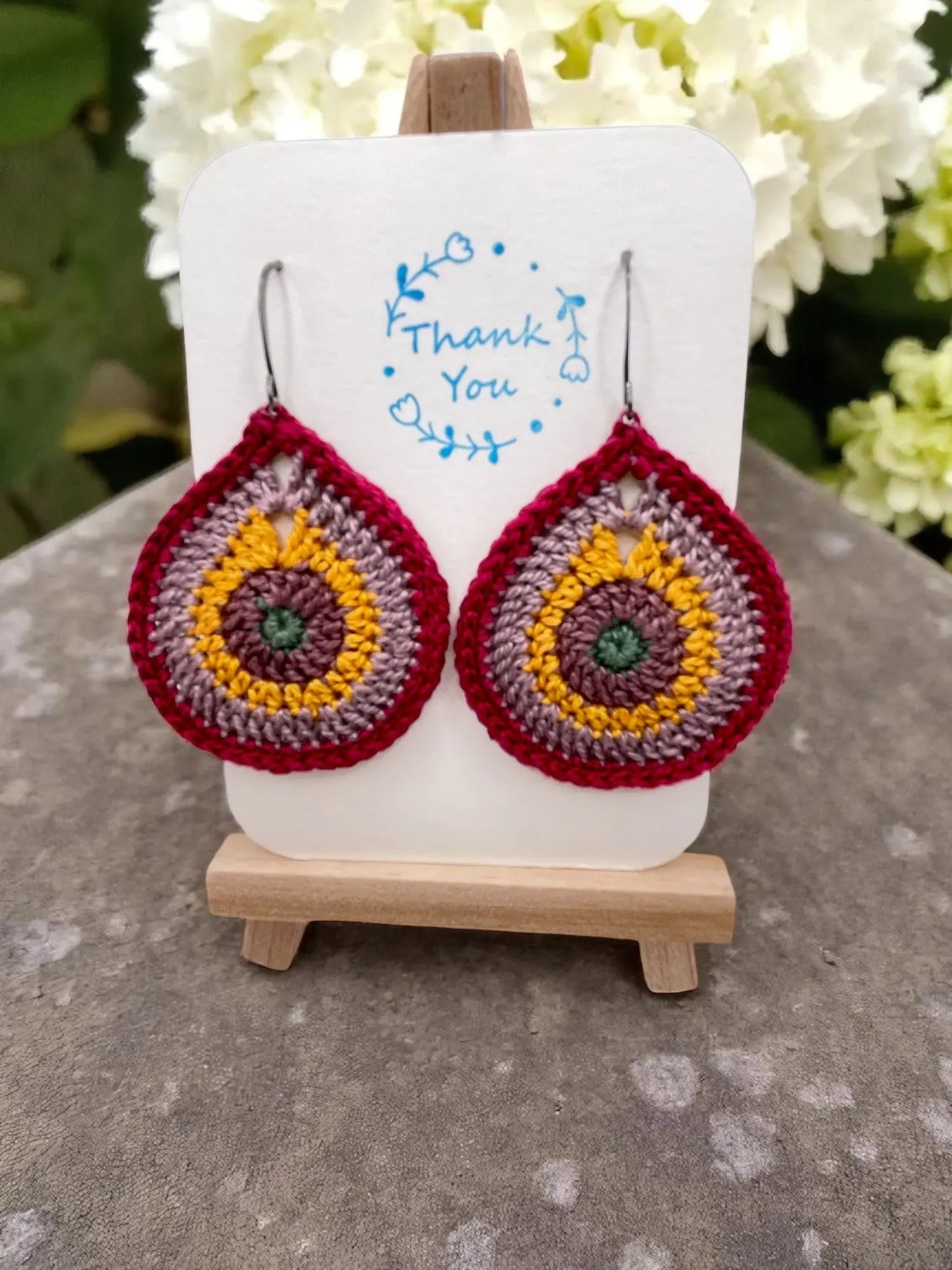 Multi-Colored Teardrop earring Tangles & Twine